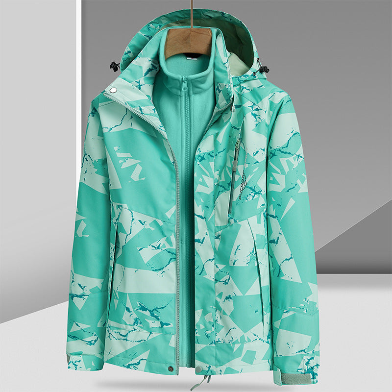 Herren Wasserabweisende Outdoor-Jacke mit integrierter Fleece-Innenjacke Echo Archiv