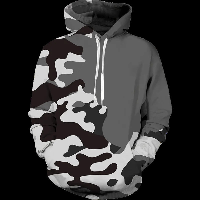 Damen Lässiger Kapuzenpullover mit Camouflage-Design Echoarchiv