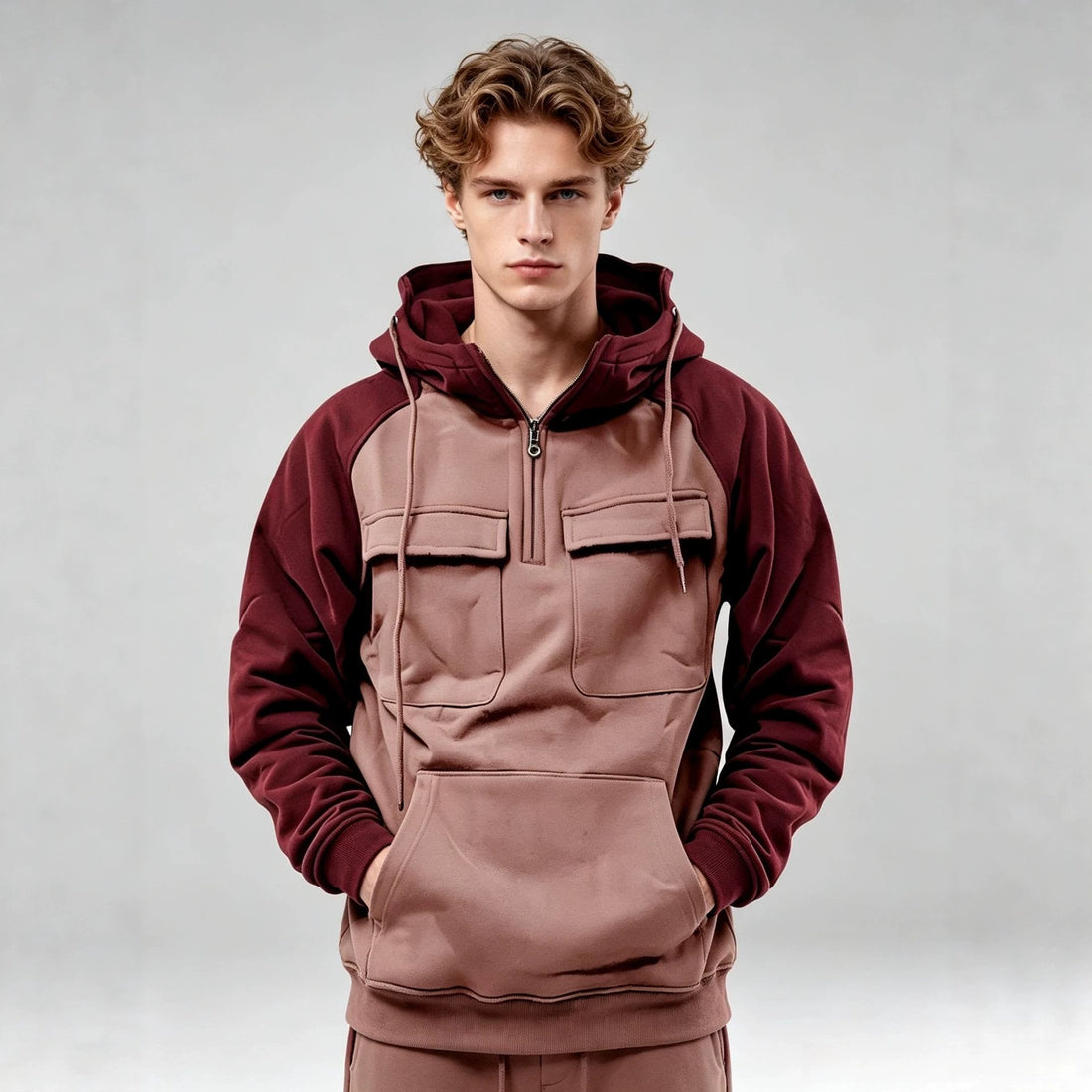 Herren Sportlicher Kapuzenpullover mit Funktionalen Taschen – Cavarno