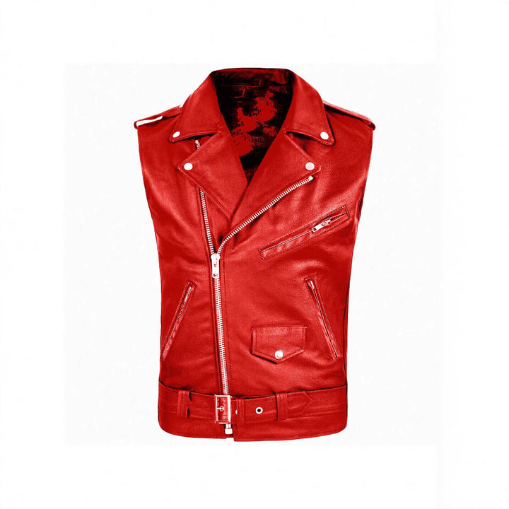 Herren stylische ärmellose Bikerjacke aus hochwertigem Leder Echoarchiv