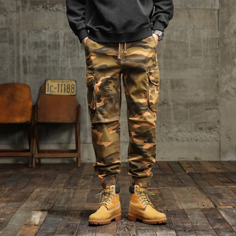 Herren Camouflage Cargo-Jogginghose mit elastischem Bund, Bündchen und Mehrfach-Taschen Echo Archiv