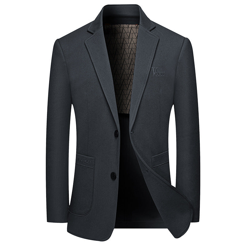 Herren Modernes Einreihiges City-Blazer mit aufgesetzten Taschen und leichter Halbfütterung – Tianoro