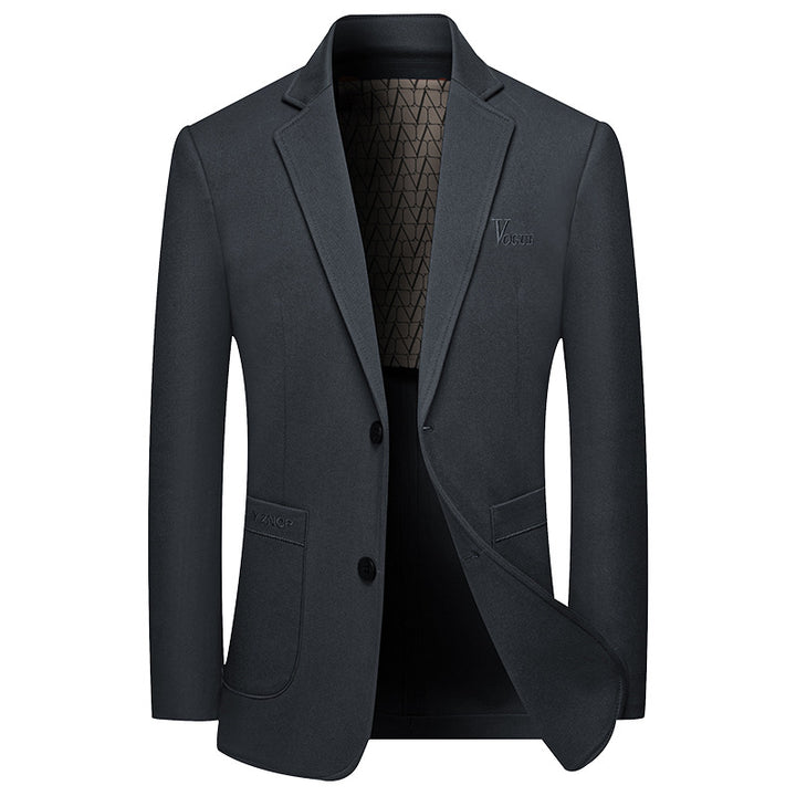 Herren Modernes Einreihiges City-Blazer mit aufgesetzten Taschen und leichter Halbfütterung – Tianoro