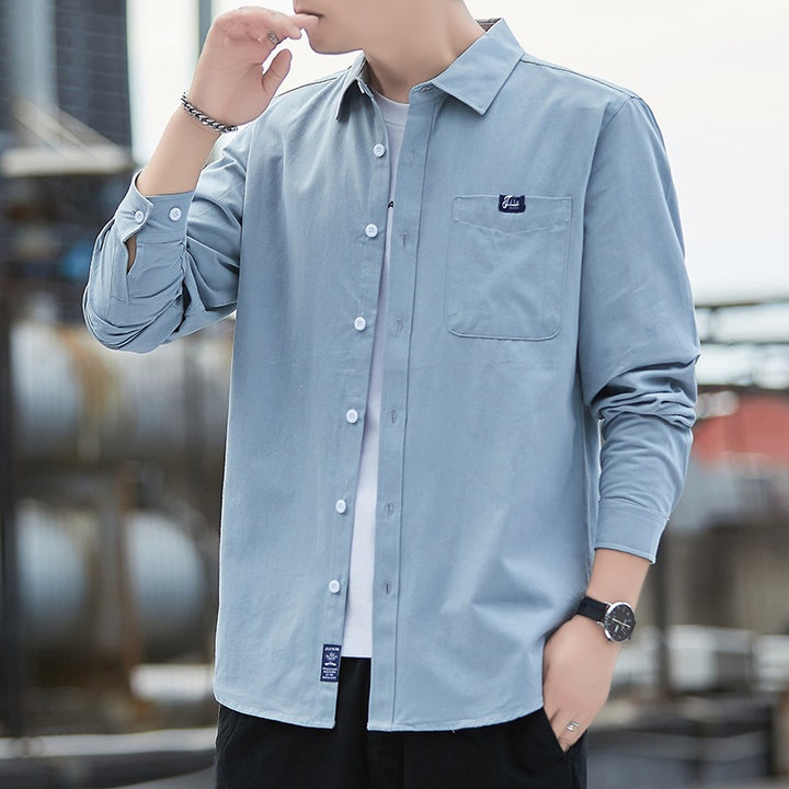 Herren Baumwoll-Overshirt im Casual-Look mit Brusttasche & Hemdkragen Echoarchiv