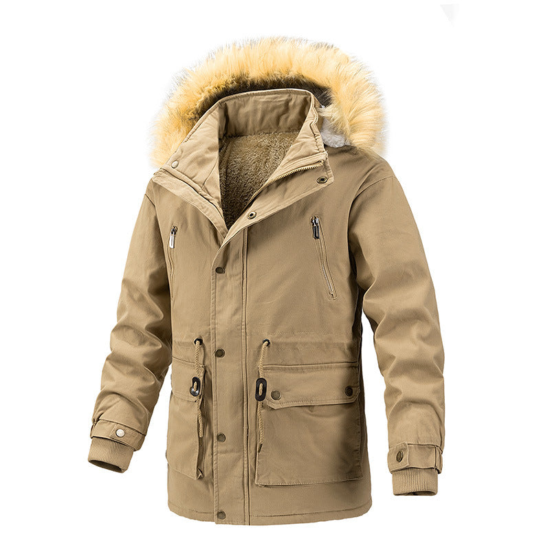 Herren Winterschutz-Parka mit wärmendem Teddyfutter abnehmbarer Kunstfellkapuze und verstärkten Utility-Taschen Echoarchiv