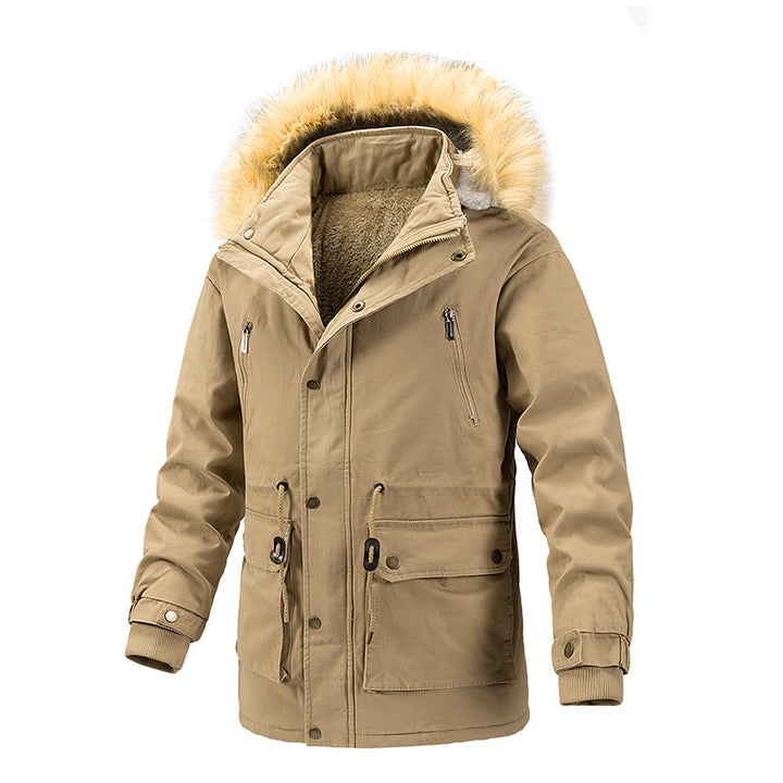 Herren Winterschutz-Parka mit wärmendem Teddyfutter abnehmbarer Kunstfellkapuze und verstärkten Utility-Taschen Echoarchiv