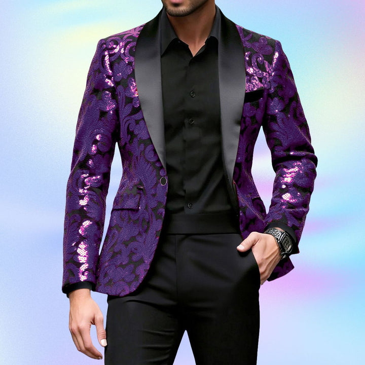 Herren Glamouröser Abendblazer mit glitzerndem Design Echoarchiv