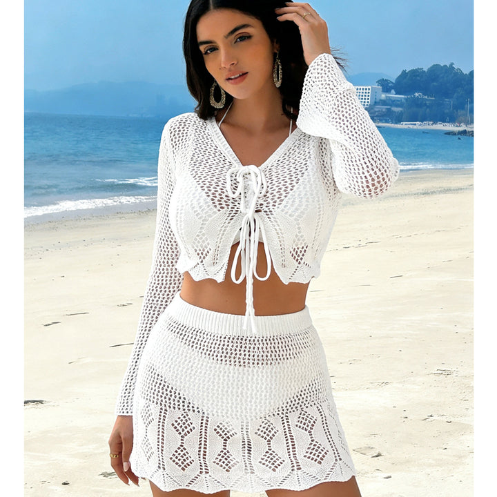 Damen Häkel-Crop-Top und Minirock Set Echo Archiv