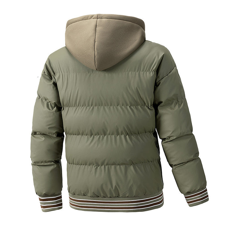 Herren Gepolsterte Steppjacke mit Kapuzen-Inlay und College-Patches Echo Archiv