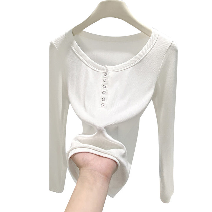 Damen Elegantes Langarmshirt mit Knopfleiste Echo Archiv