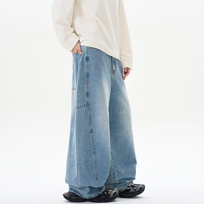 Damen Bodenlange Oversized-Palazzo-Hose aus schwerem Baumwoll-Canvas mit verdecktem Bund Echo Archiv