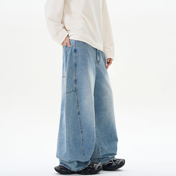 Damen Bodenlange Oversized-Palazzo-Hose aus schwerem Baumwoll-Canvas mit verdecktem Bund Echo Archiv