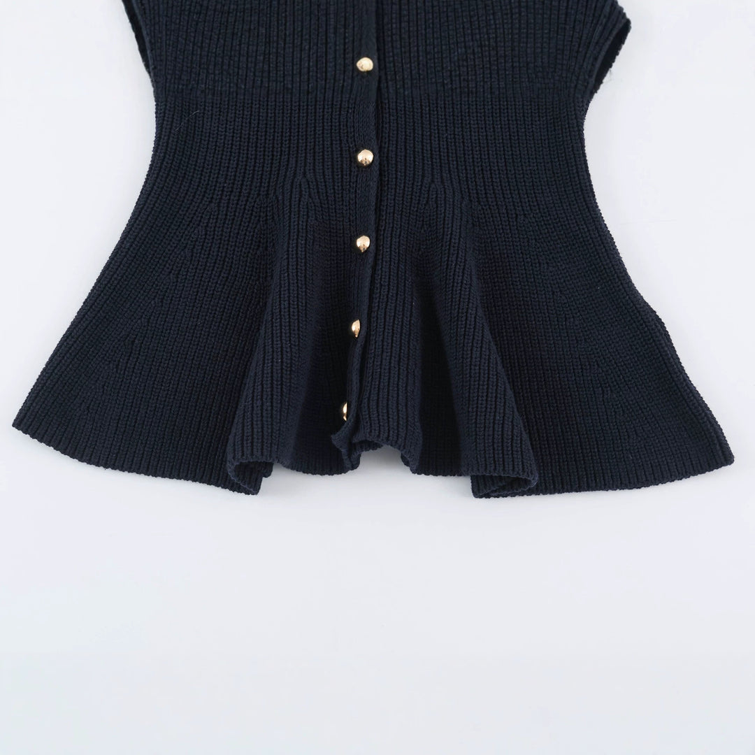 Damen Feinstrick-Cardigan mit taillierter Peplum‑Silhouette Echoarchiv