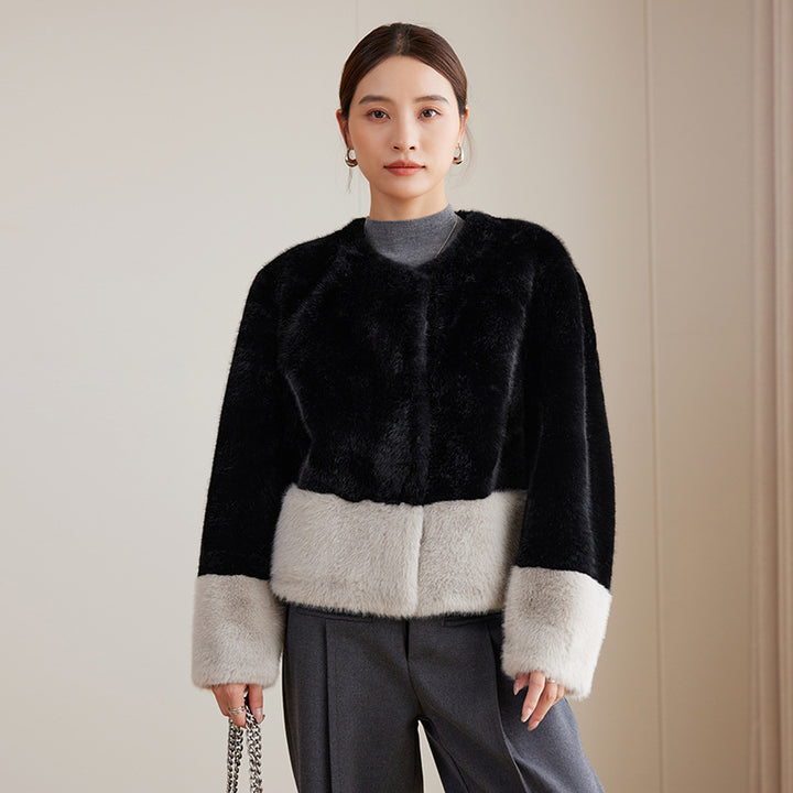 Damen Flauschige Kurzjacke Echo Archiv