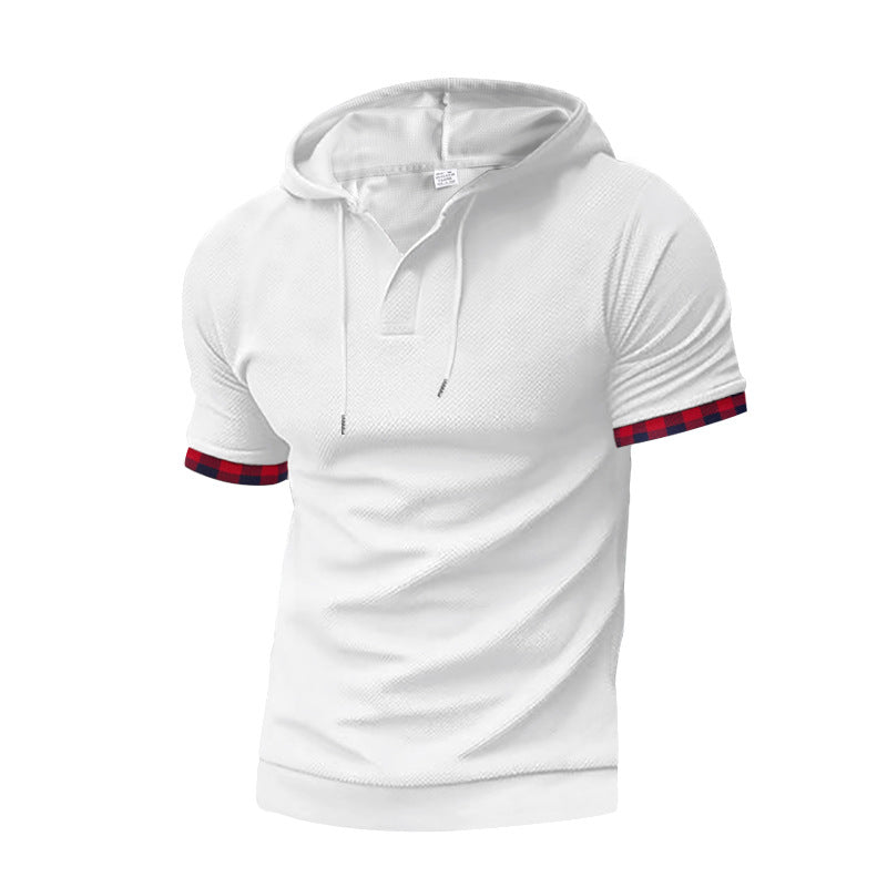 Herren modernes Kapuzenshirt mit strukturiertem Design und kontrastierenden Ärmeln Echoarchiv