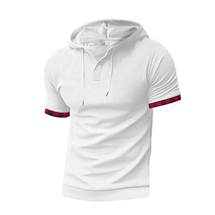 Herren modernes Kapuzenshirt mit strukturiertem Design und kontrastierenden Ärmeln Echoarchiv