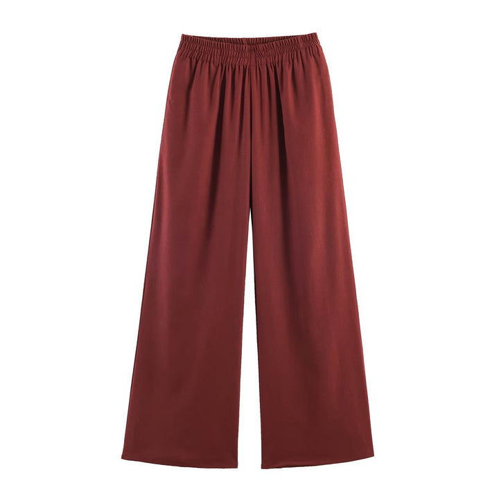 Damen Weite Palazzo-Hose mit hohem Elastikbund und fließender Viskose-Optik Echo Archiv