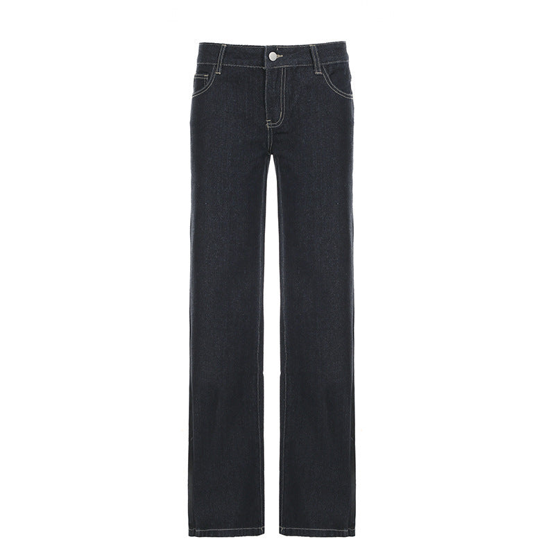 Damen Mid‑Rise Gerade-Jeans mit leicht ausgestelltem Bein und Kontrastnähten Echo Archiv