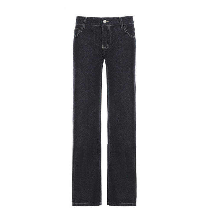 Damen Mid‑Rise Gerade-Jeans mit leicht ausgestelltem Bein und Kontrastnähten Echo Archiv