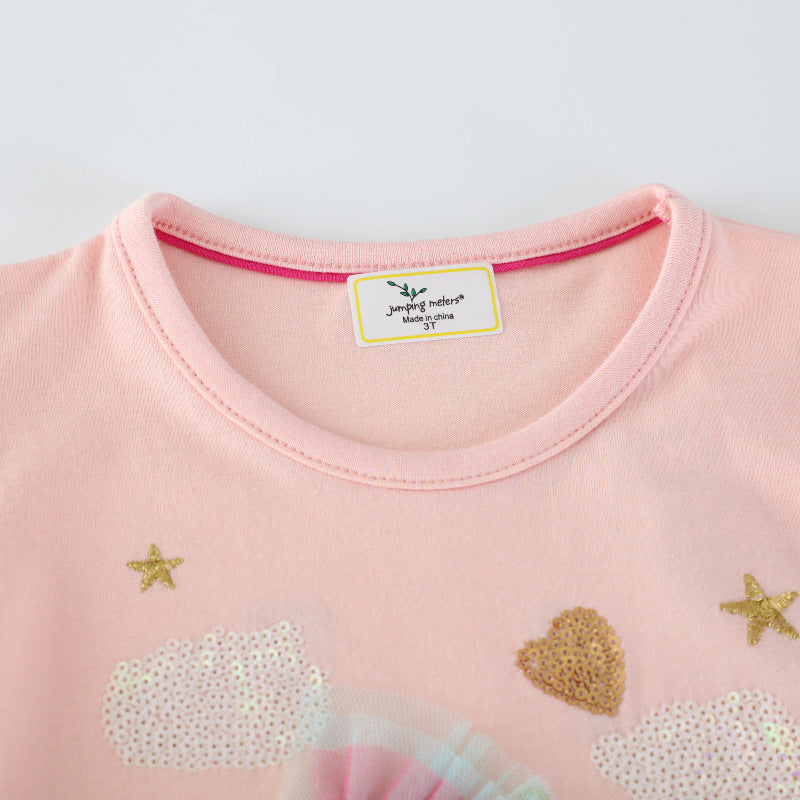 Mädchen Sweatkleid mit buntem Einhorn-Design und Glitzerapplikationen Echo Archiv