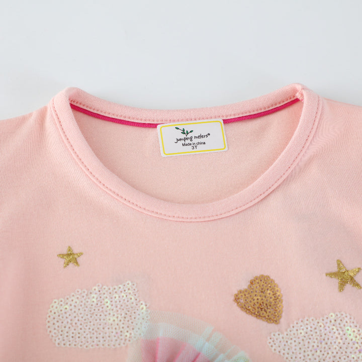 Mädchen Sweatkleid mit buntem Einhorn-Design und Glitzerapplikationen Echo Archiv