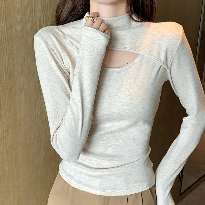 Damen Elegantes Langarmshirt mit Ausschnitt Echo Archiv