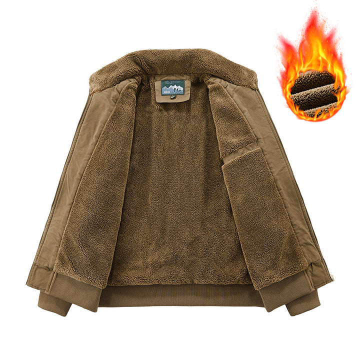 Herren Thermo-Bomberjacke im Vintage-Stil mit Teddyplüsch-Futter und Mehrfach-Taschen Echo Archiv