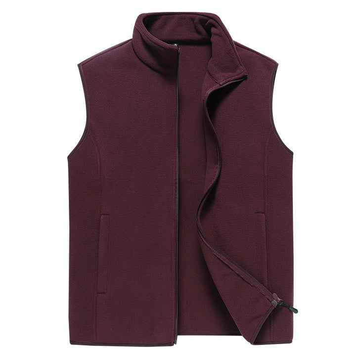 Herren Ärmellose Microfleece‑Weste mit Stehkragen und verdecktem Zweiwege-Reißverschluss Echoarchiv