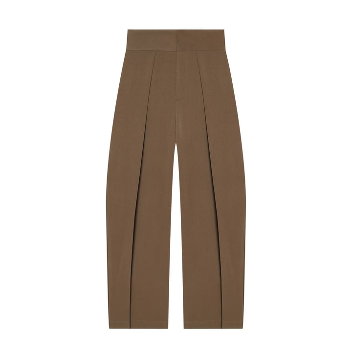 Damen Hochtaillierte Plissée-Hose mit weitem Bein und markanten Vorderfalten Echo Archiv
