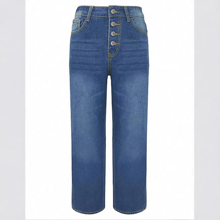 Damen Hochtaillierte Cropped-Jeans mit weiter Straight‑Leg-Passform Echo Archiv