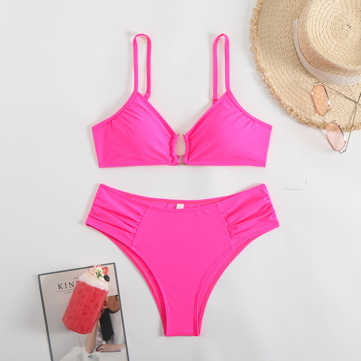 Damen modischer Triangel-Bikini mit seitlichen Raffungen Echo Archiv