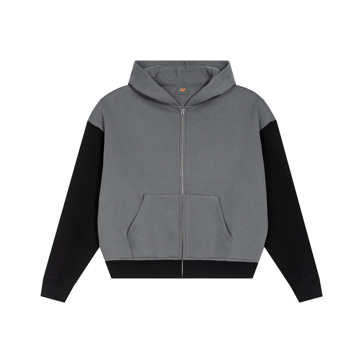 Herren Reißverschluss-Kapuzenjacke im Colorblock-Stil aus French-Terry mit Kängurutasche Echo Archiv