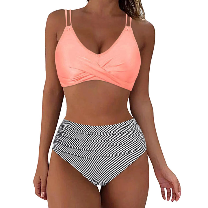 Damen Trendiger Hochschnitt-Bikini mit Raffung Echo Archiv