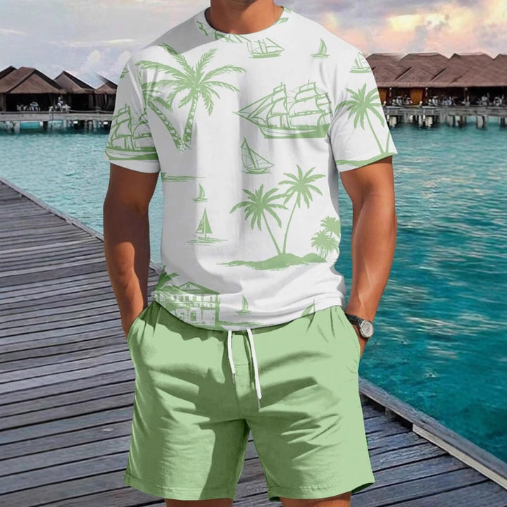 Herren Kurzarm-Shirt mit maritimem Motiv und entspannter Passform Echoarchiv