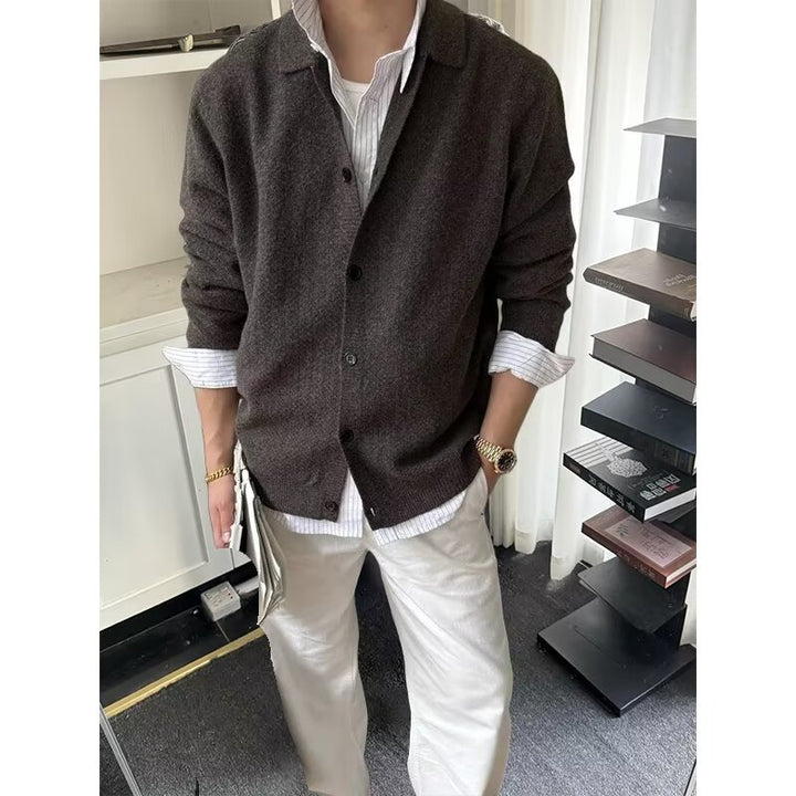 Herren Modische Strickjacke mit Knopfleiste Echo Archiv