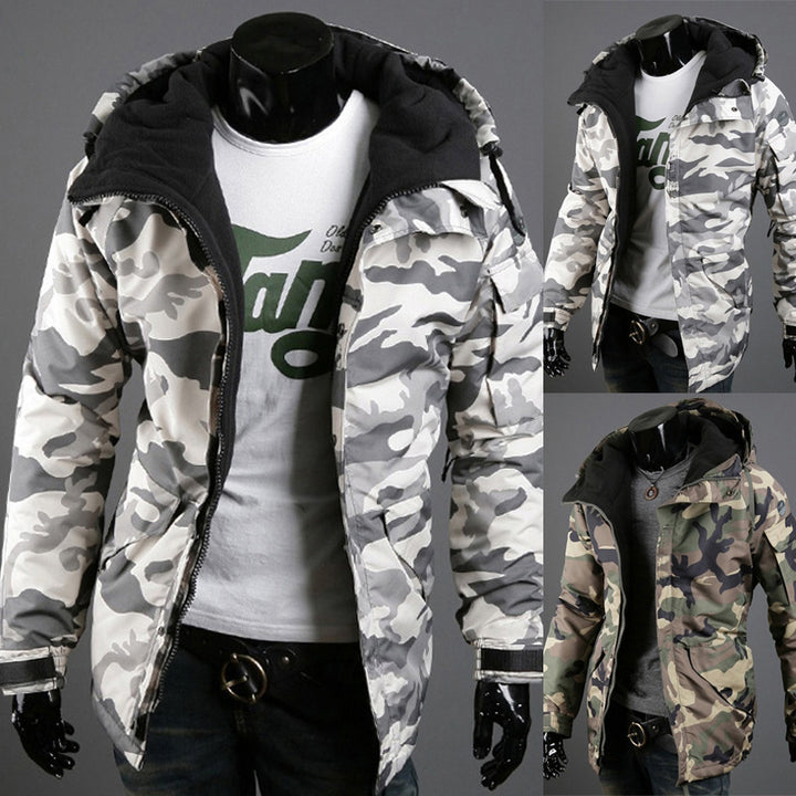 Herren nan gefütterte Parka-Jacke mit Kapuze isolierter Steppfüllung und multifunktionalen Taschen Echo Archiv
