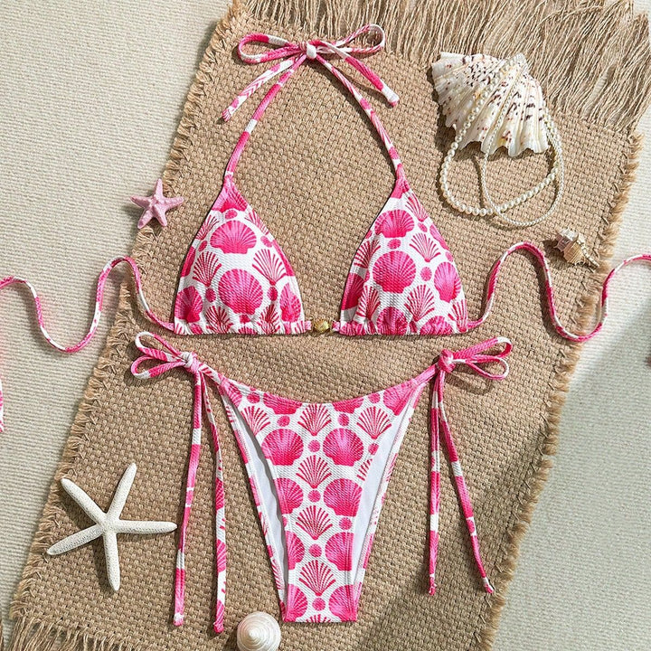 Damen Triangel-Bikini mit Muschel-Print und freundlichem Schnitt Echo Archiv