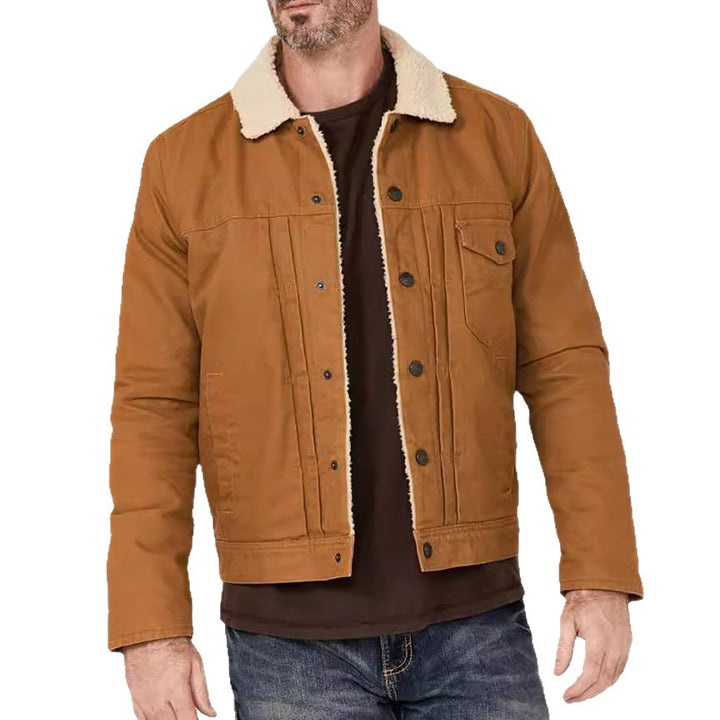 Herren kuschelige und stylische Fleecejacke mit Druckknöpfen Echoarchiv
