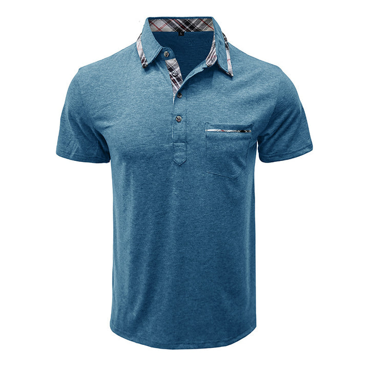 Herren Poloshirt mit kontrastierendem Kragen und modischer Brusttasche Echoarchiv