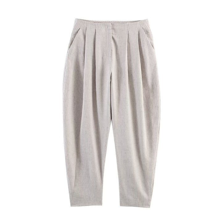 Damen Hochtaillierte Plissee-Hose mit weitem Sitz und schmaler Knöchelpartie Echo Archiv