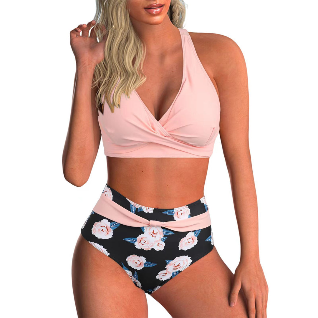 Damen Hochtailliertes Bikini-Set mit modischem Wickeldesign Echo Archiv