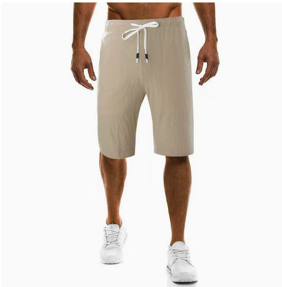 Herren nan leichte Leinenhose mit elastischem Bund weites Bein und seitlichen Eingrifftaschen Echo Archiv