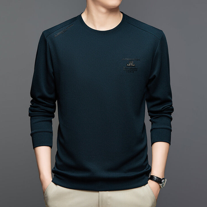 Herren modisches Langarmshirt mit strukturiertem Gewebe Echoarchiv