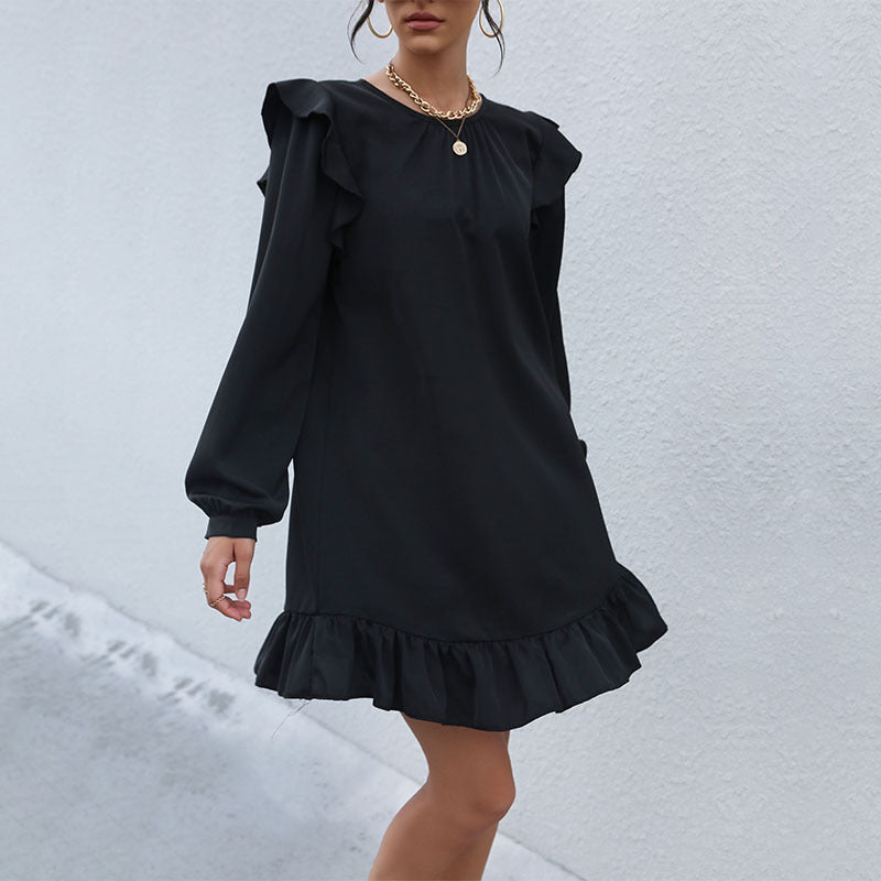 Damen Elegantes Kleid mit Rüschen Echo Archiv