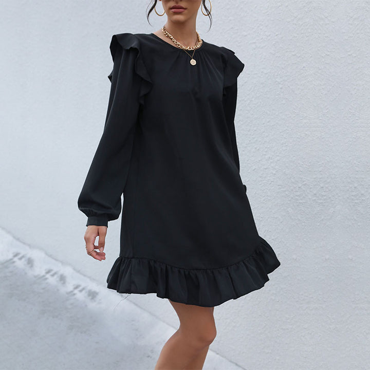 Damen Elegantes Kleid mit Rüschen Echo Archiv
