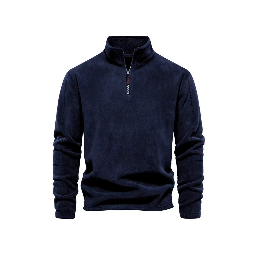 Herren Fleecepullover mit halbem Reißverschluss und Stehkragen Echoarchiv
