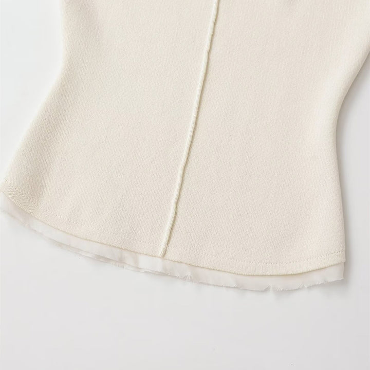 Damen figurbetontes kurzärmliges Shirt mit Rippstruktur Echo Archiv