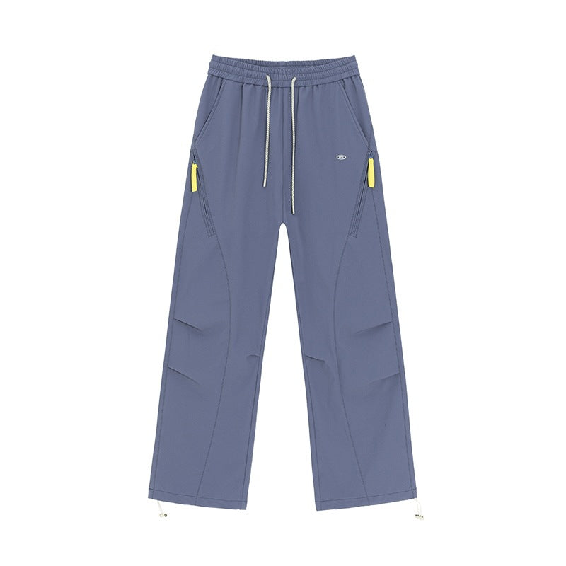 Damen Weite Utility-Trainingshose mit elastischem Bund, Reißverschlusstaschen & verstellbarem Saum Echoarchiv
