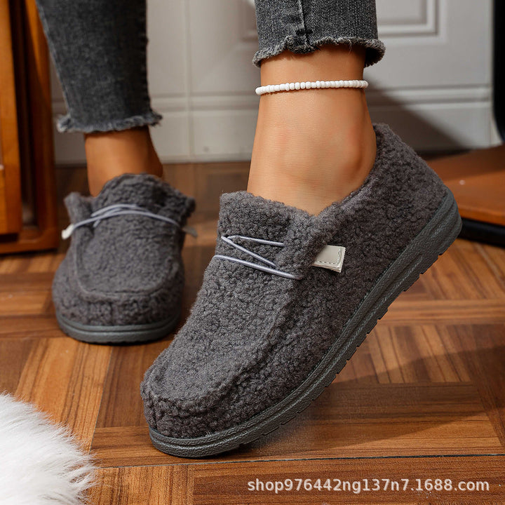 Damen Gefütterte Teddy-Fleece‑Hausschuhe mit gepolstertem Komfortfußbett und rutschfester Gummisohle – Lioré