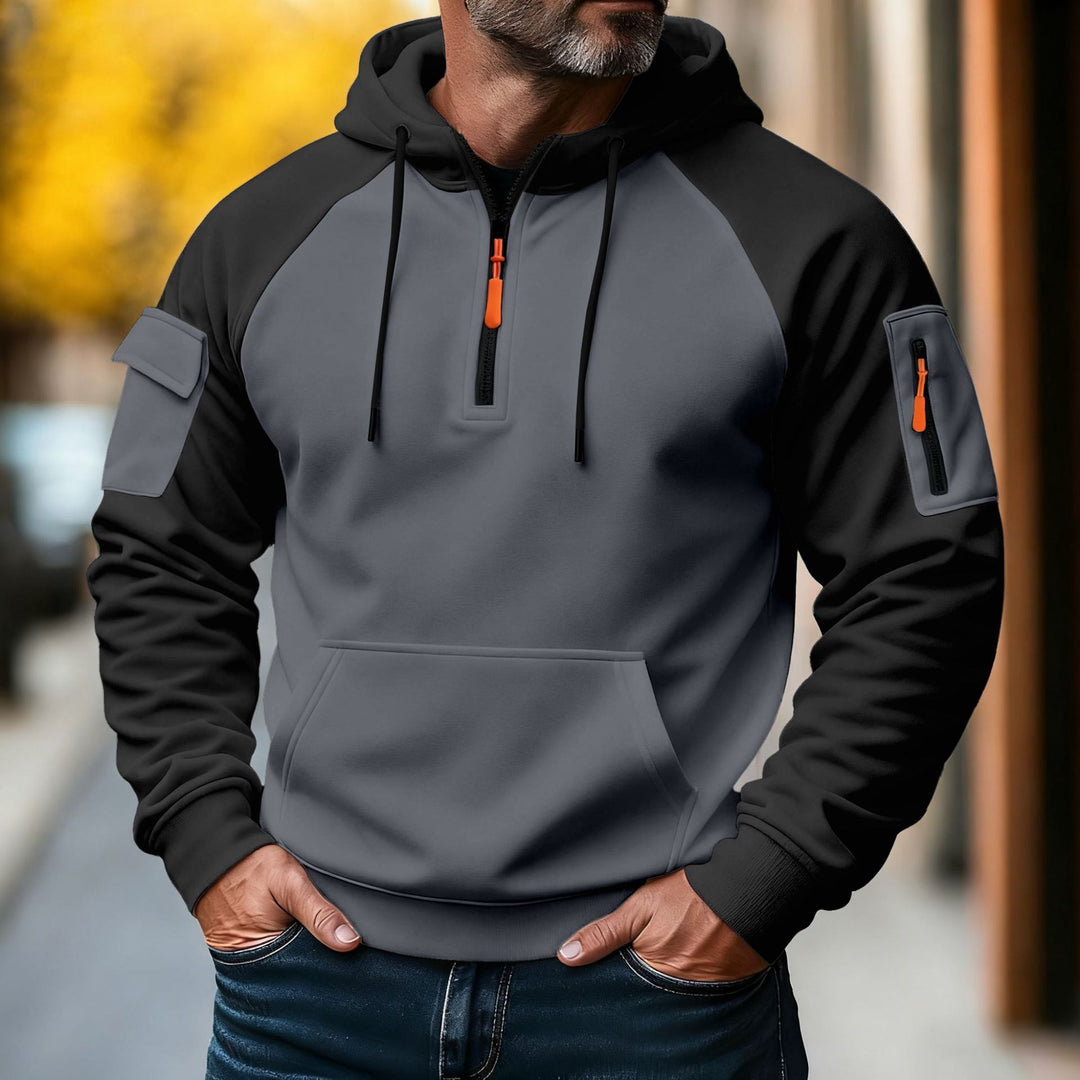 Herren funktionaler Hoodie mit Reißverschluss und praktischen Taschen Echoarchiv
